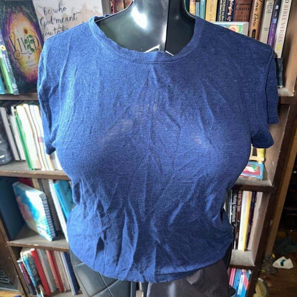 Everlane blue S sustainable cropped elevated basic tee